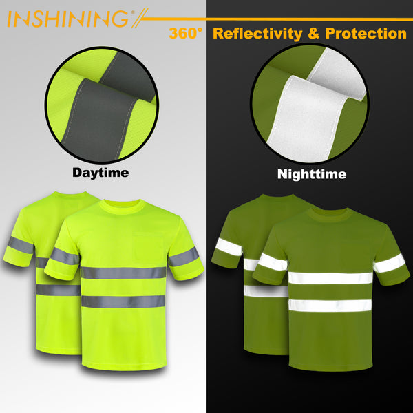 Hi-Vis Heat Transfer Reflective Safety Pocket Shirt