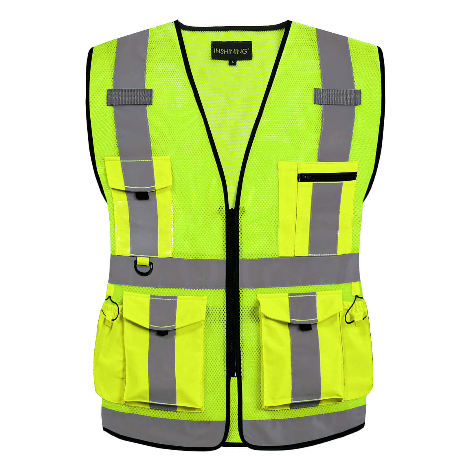 INSHINING Yellow Mesh Hi Vis Safety Vest with Pockets (10 Pockets ...